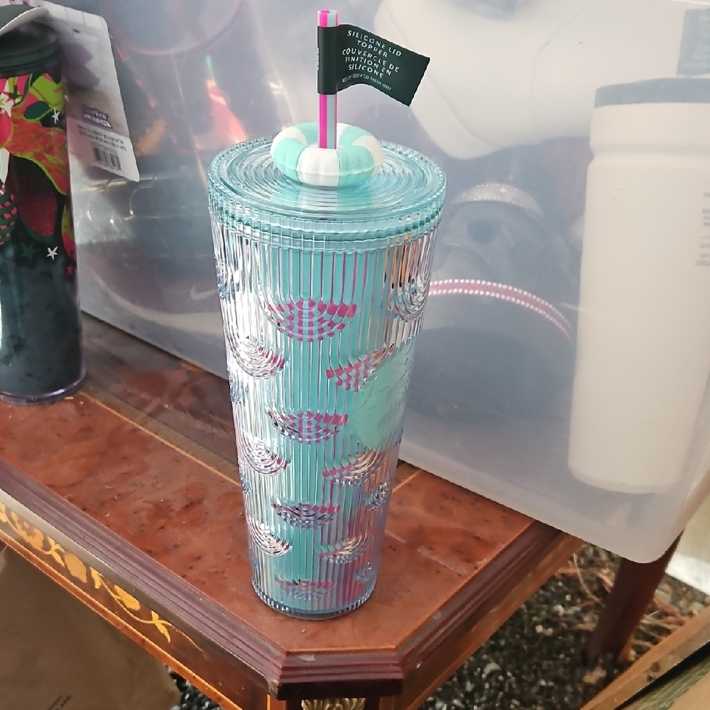Teal Tumbler with Straw and Lid
